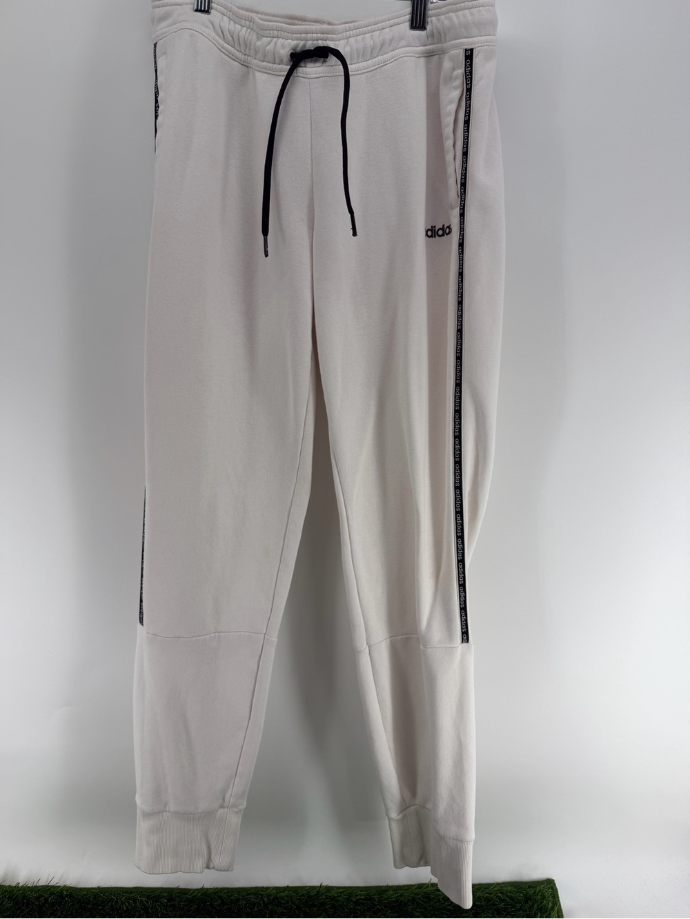 adidas white Jogger Pants with Black Accents